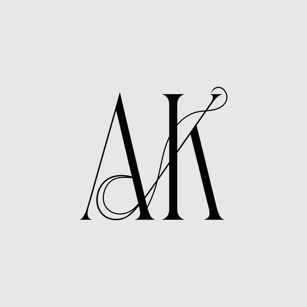 Initial letter AK logo design vector