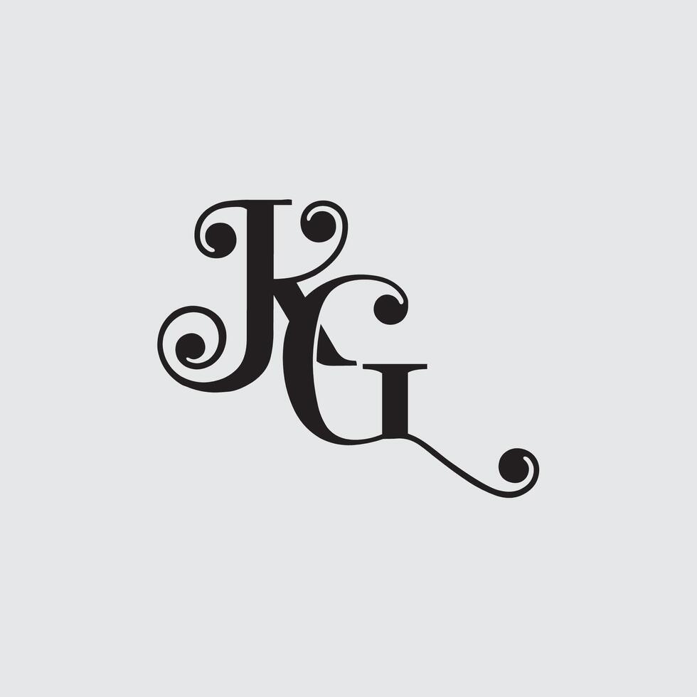 Initial letter KG logo design vector