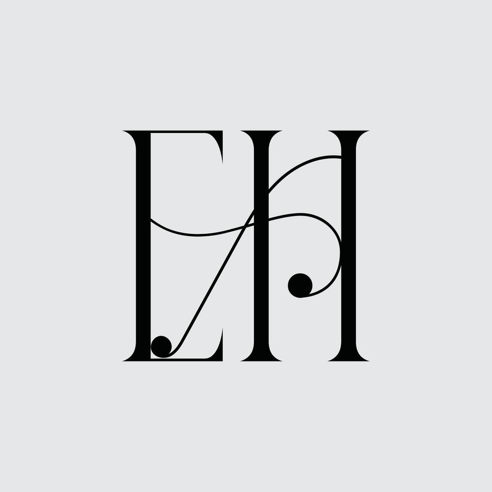 Initial letter EH logo design vector