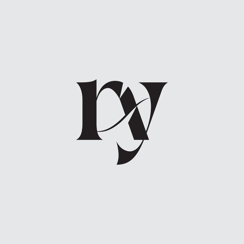 Initial letter ry logo design vector