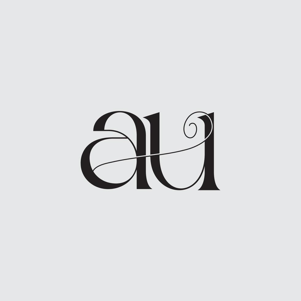 Initial letter au logo design vector
