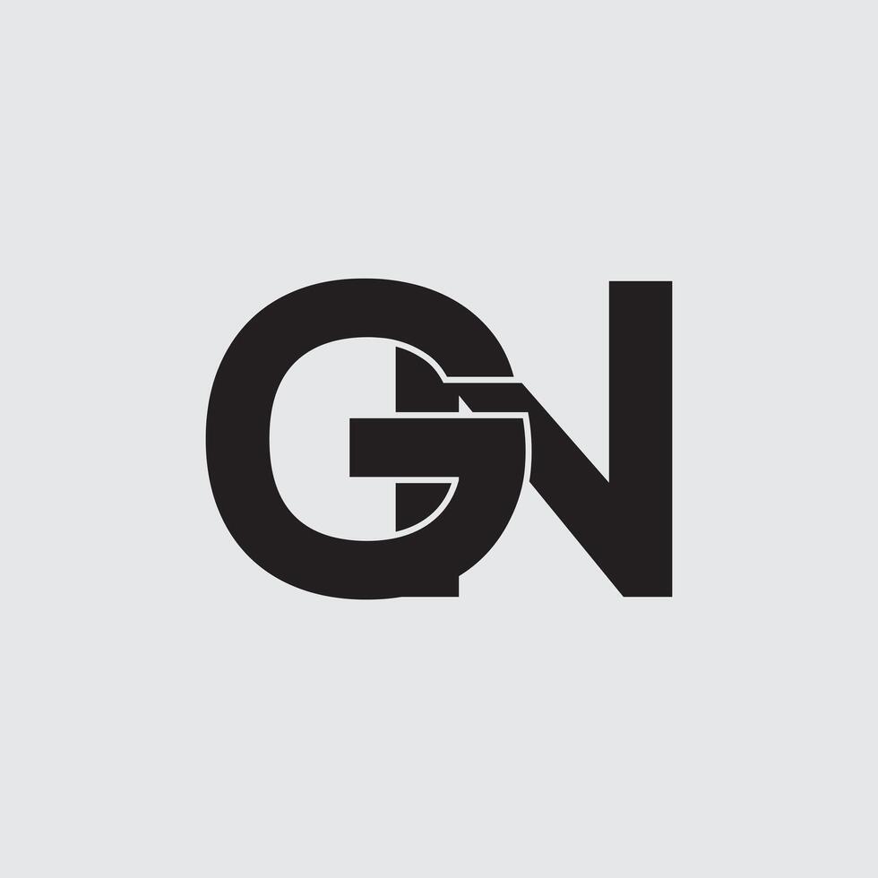 Initial letter GN logo design vector