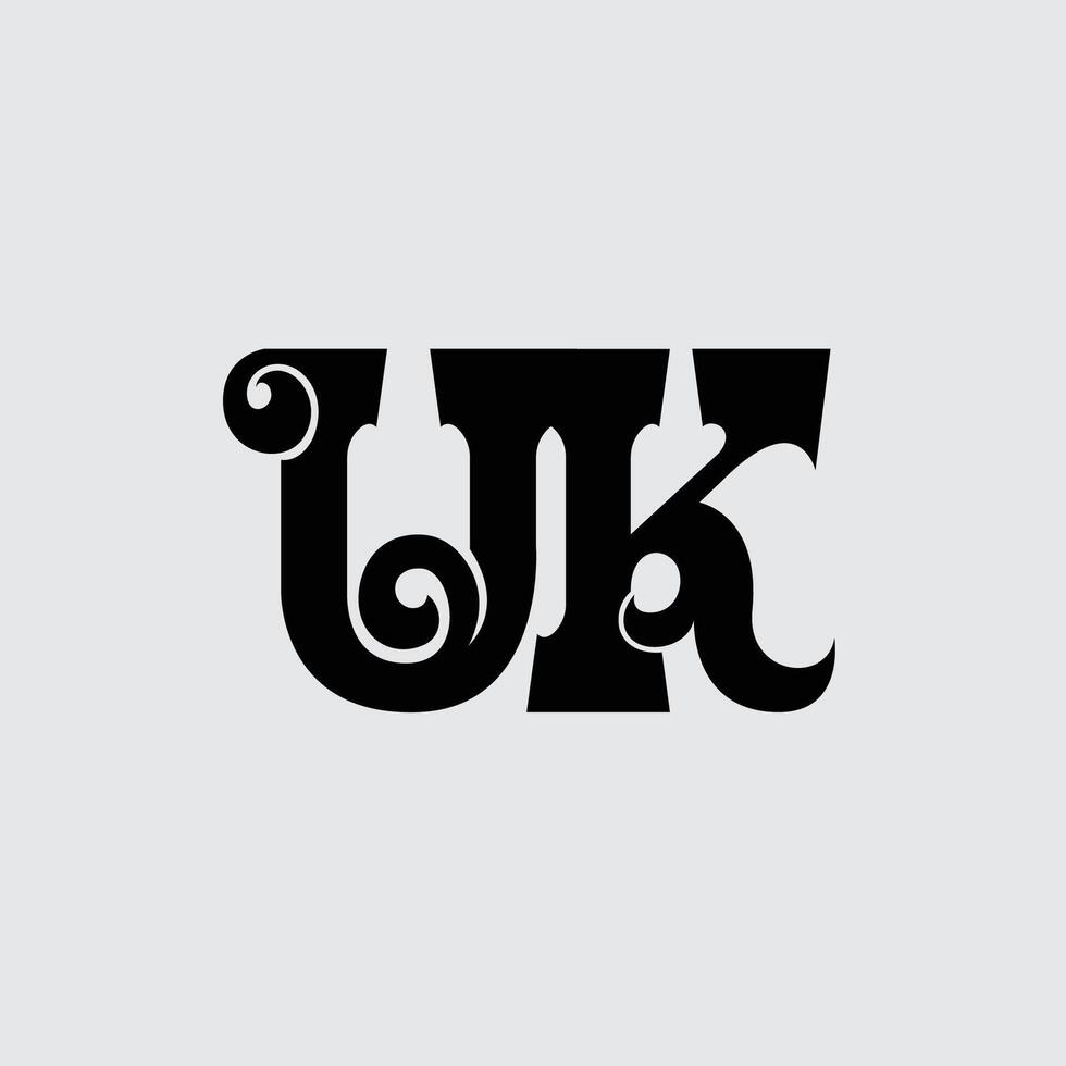 Initial letter UK logo design vector
