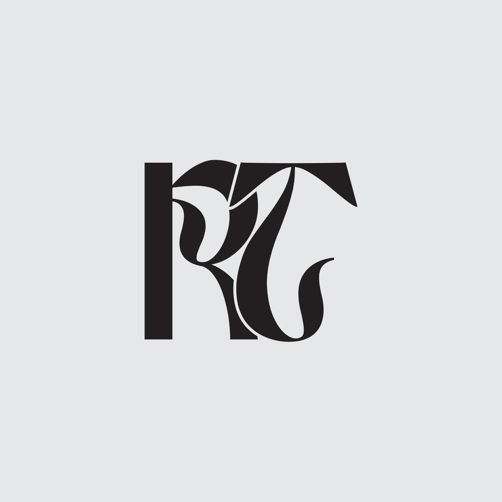 Initial letter RT logo design vector