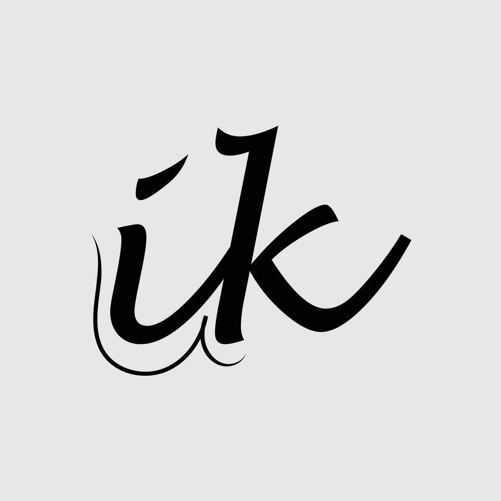Initial letter ik logo design vector