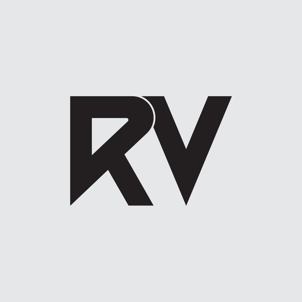 Initial letter RV logo design vector
