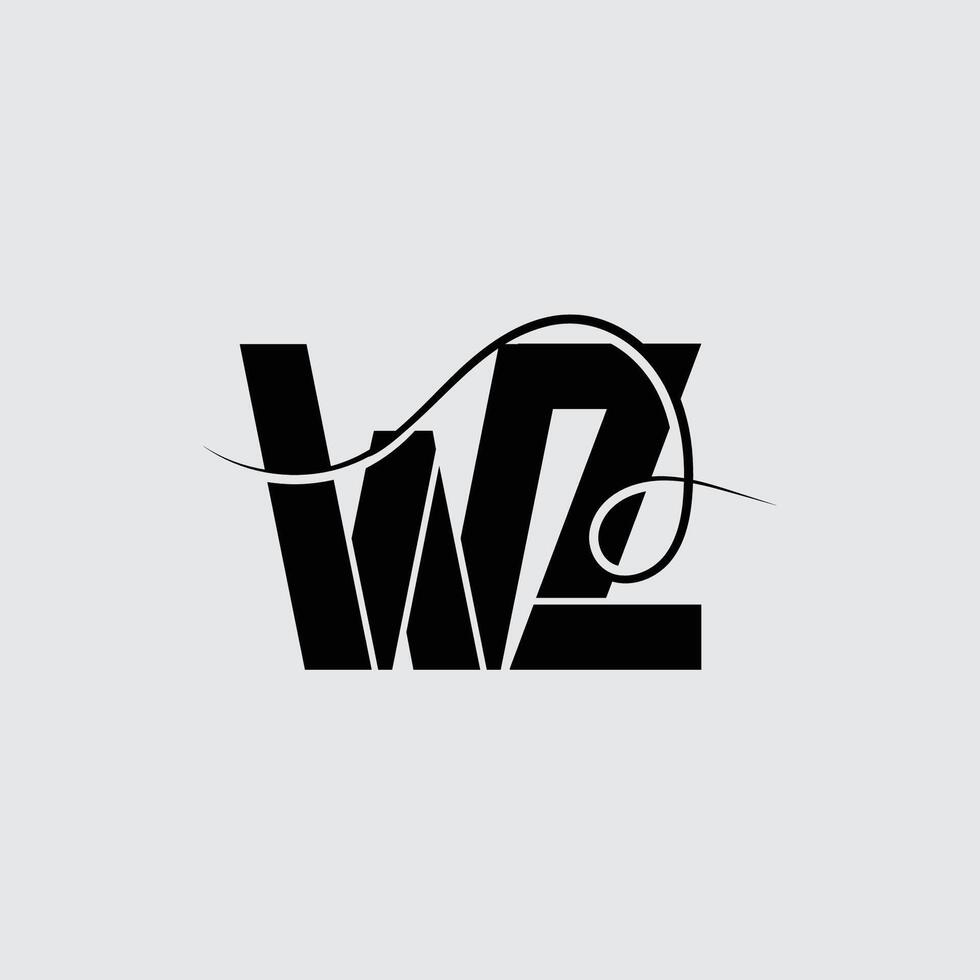 Initial letter WZ logo design vector