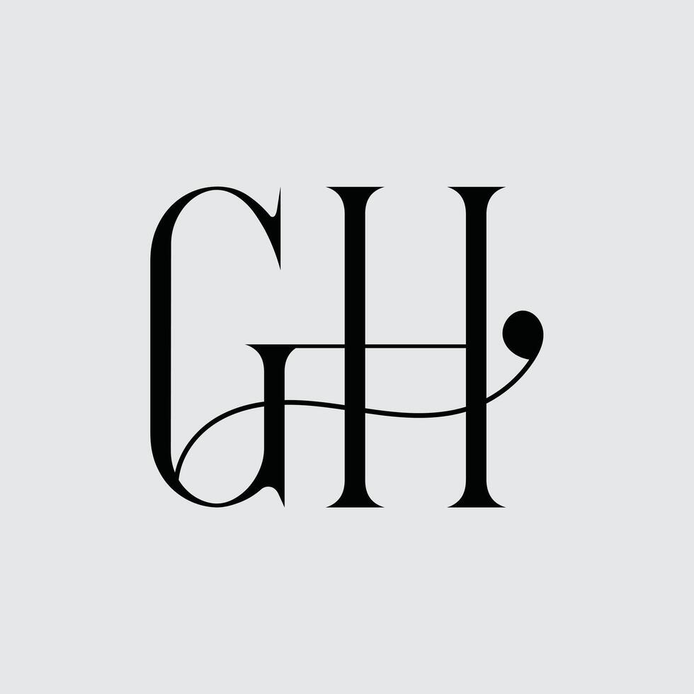 Initial letter GH logo design vector