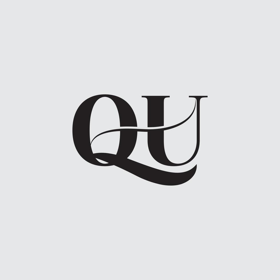 Initial letter QU logo design vector