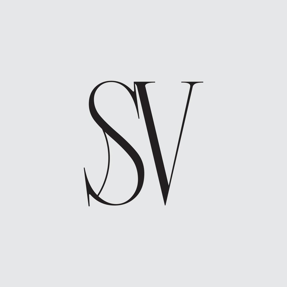 Initial letter SV logo design vector