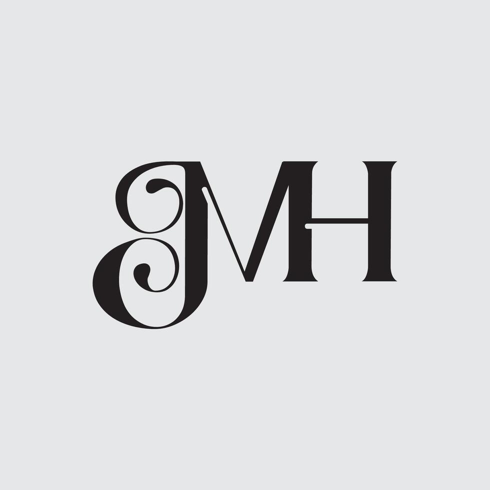 Initial letter MH logo design vector