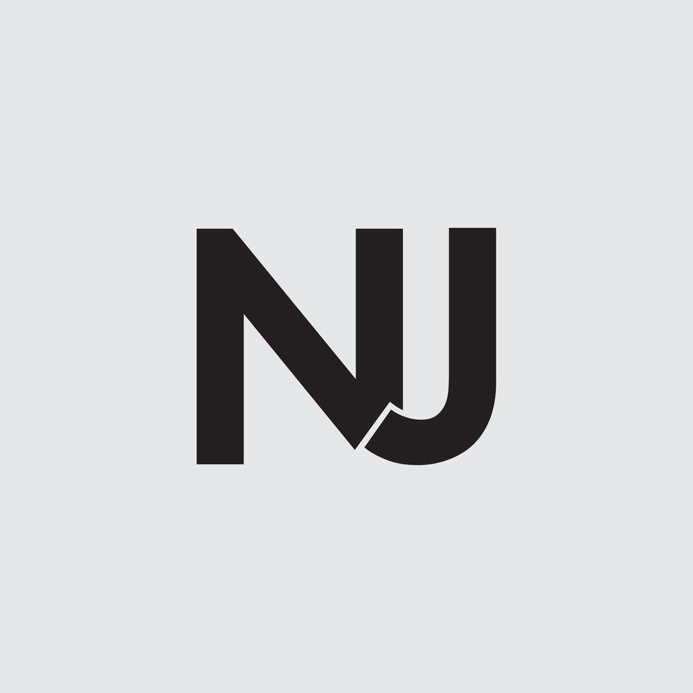 Initial letter NJ logo design vector