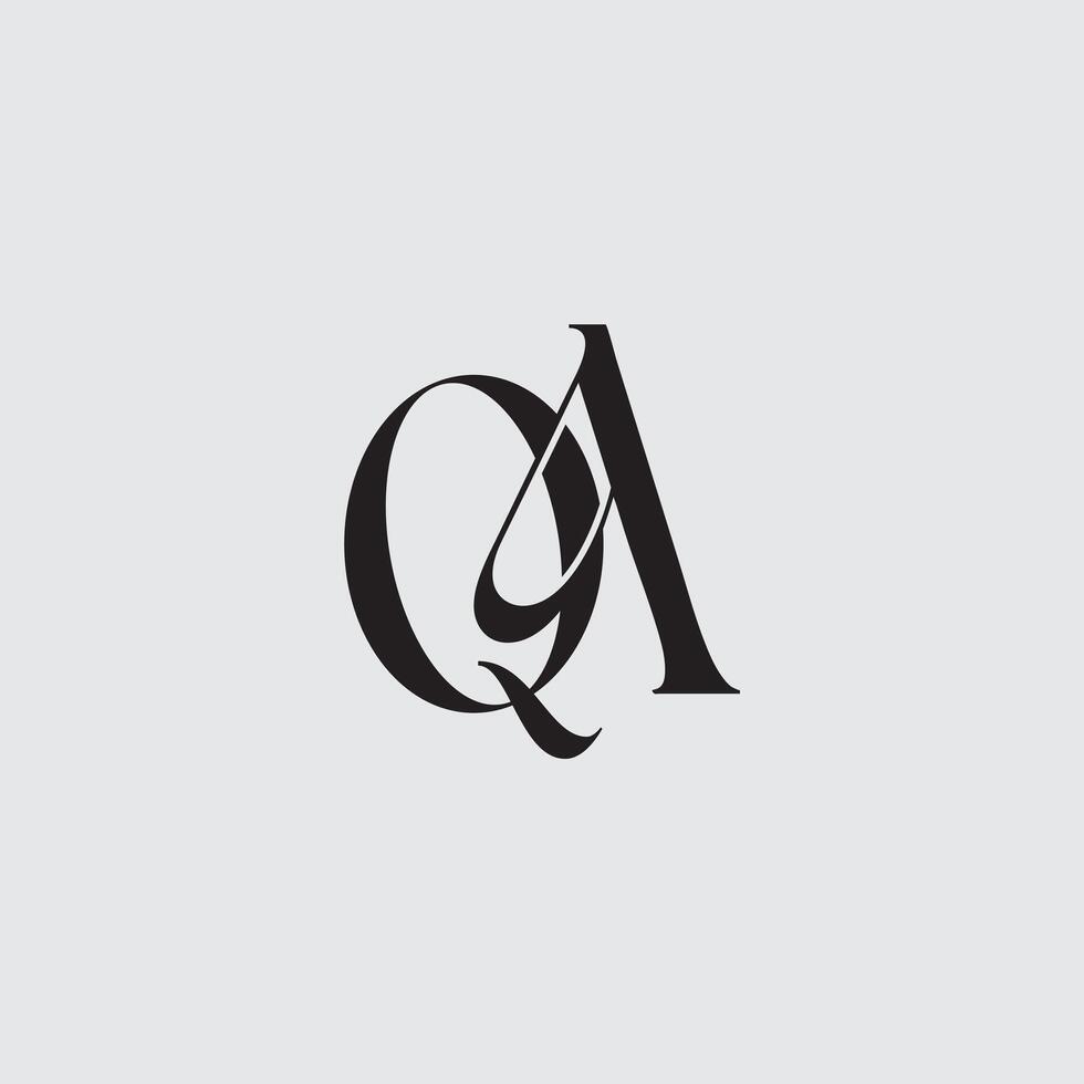 Initial letter QA logo design vector