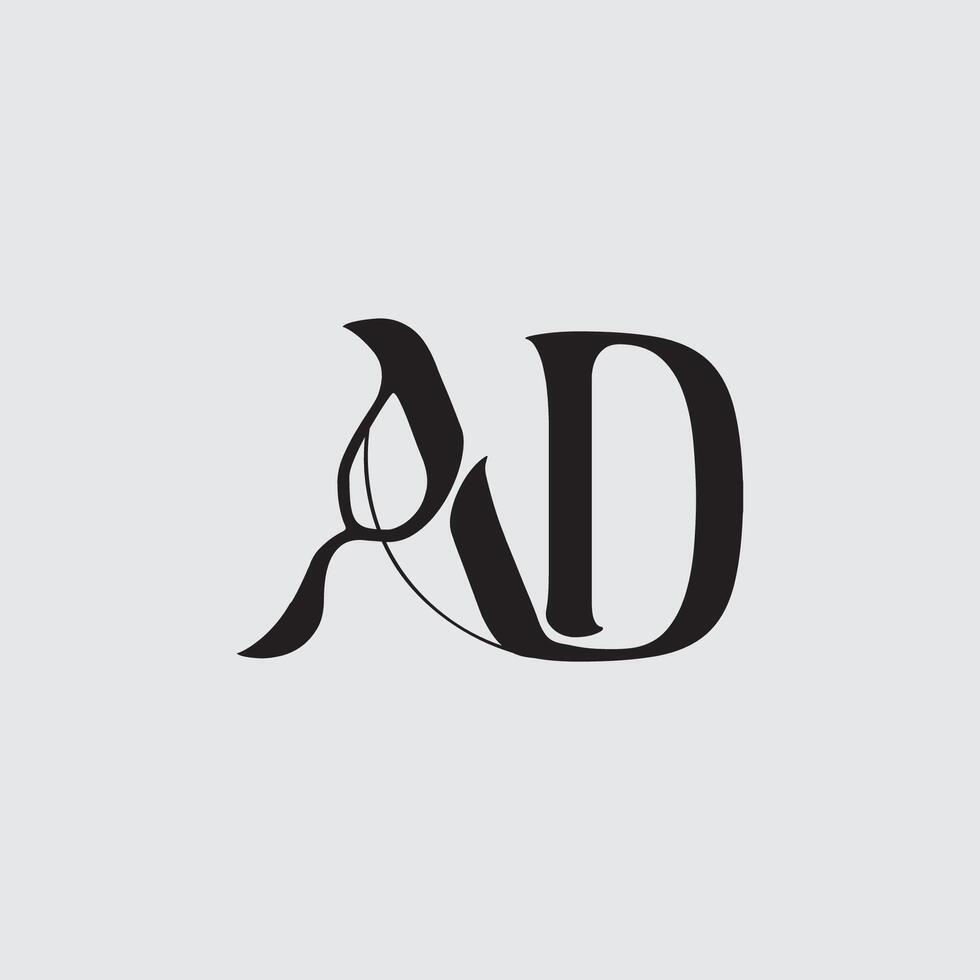 Initial letter AD logo design vector