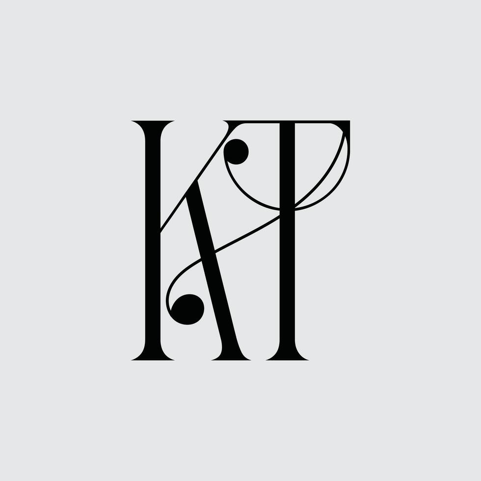 Initial letter KT logo design vector