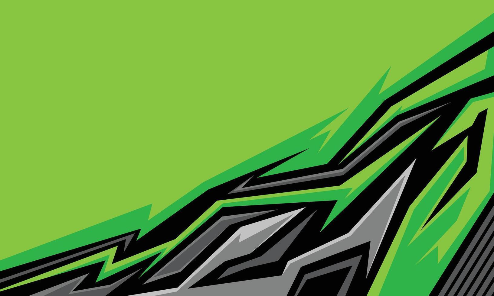Abstract green geometric stripes racing background for car wrap sticker vector