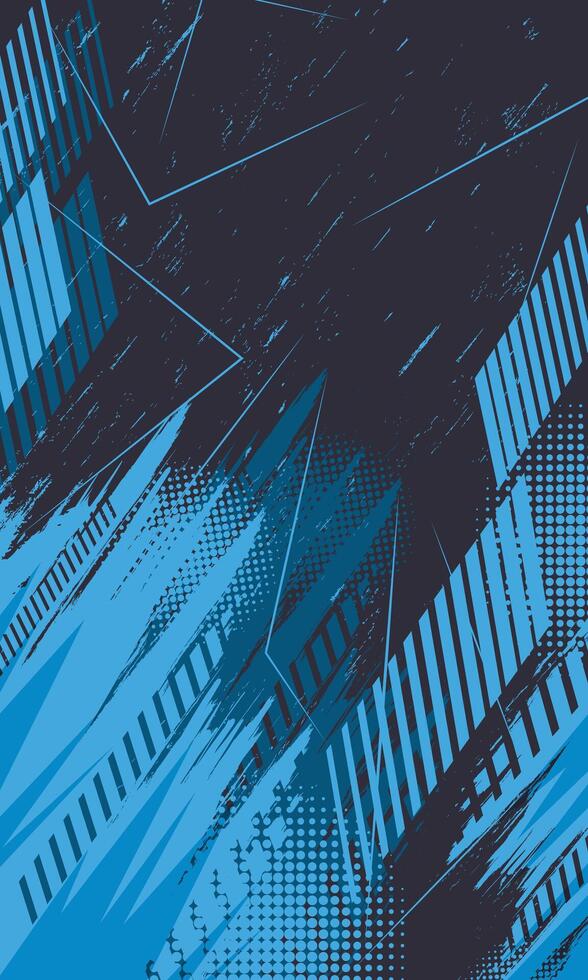 Abstract blue grunge brush stroke racing background for sublimation jersey vector
