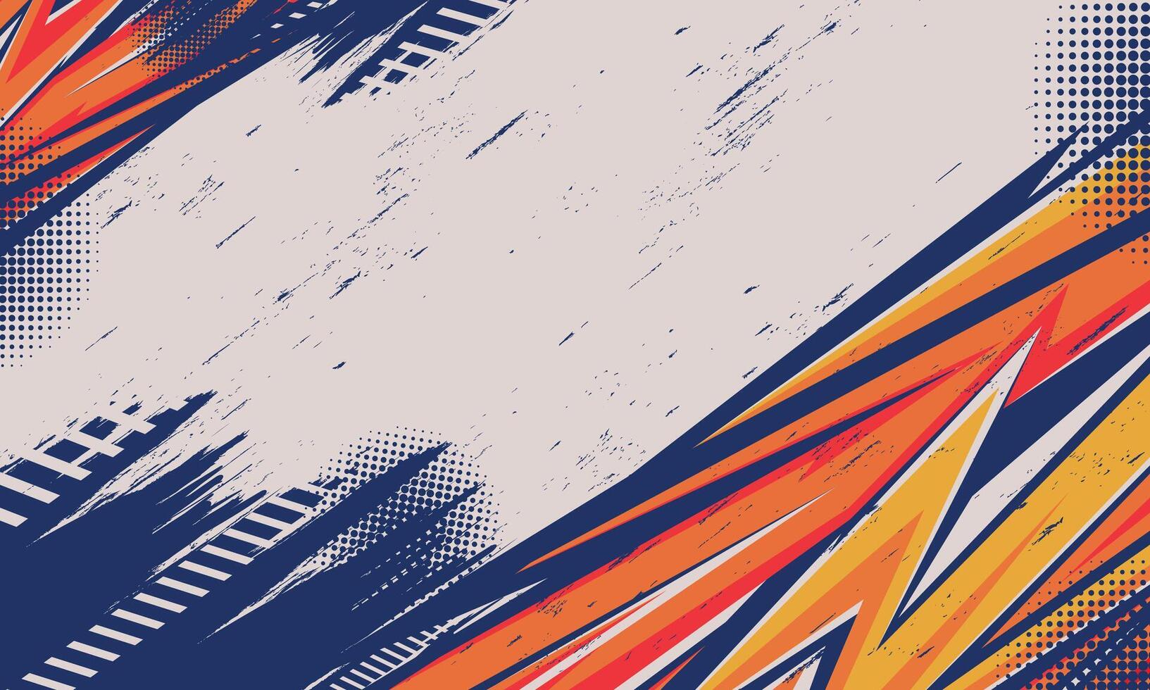 Geometric stripes racing background with abstract grunge brush strokes vector
