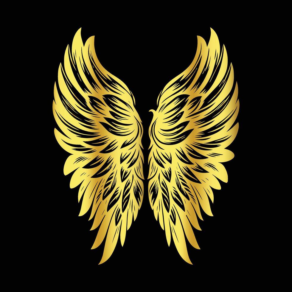 Luxurious angel wings logo design vector