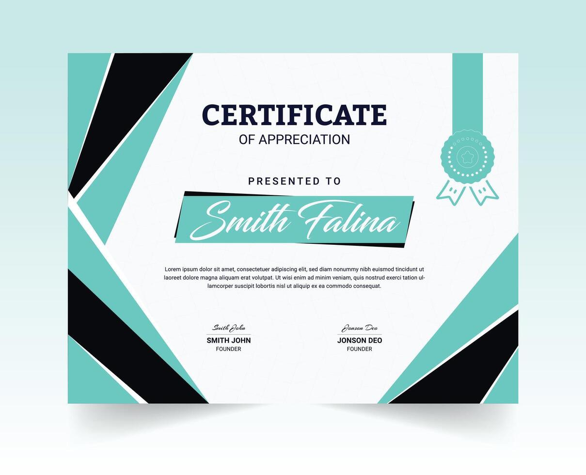 Modern certificate design template layout vector