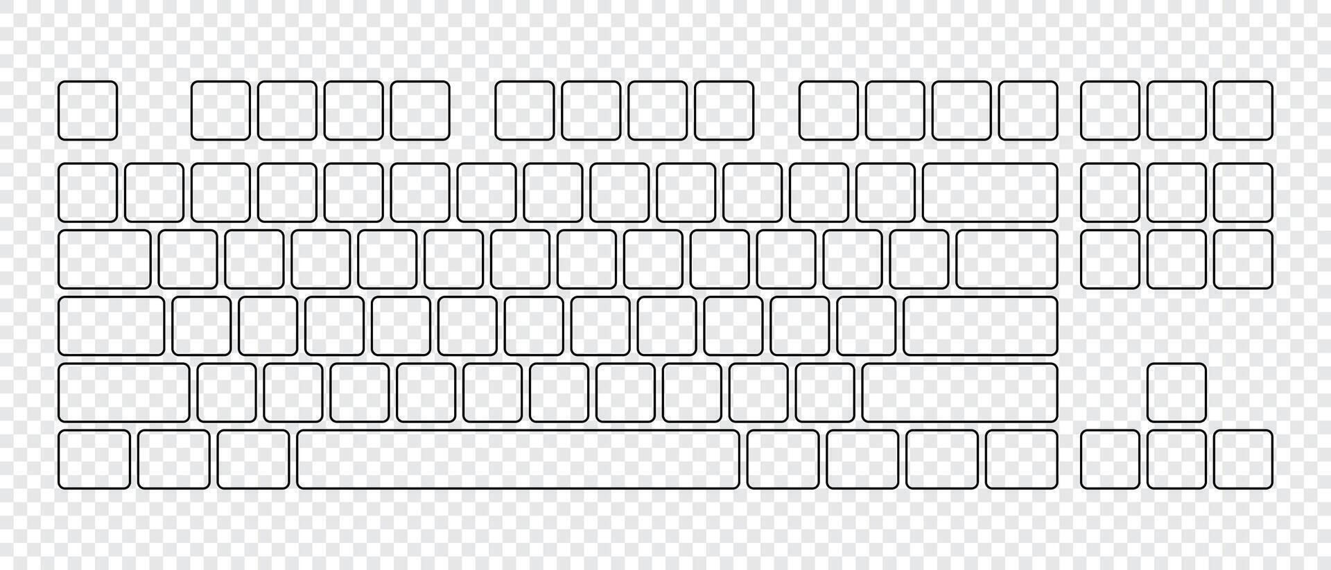 Computer keyboard button layout template for graphic use. Modern computer keyboard. illustration vector
