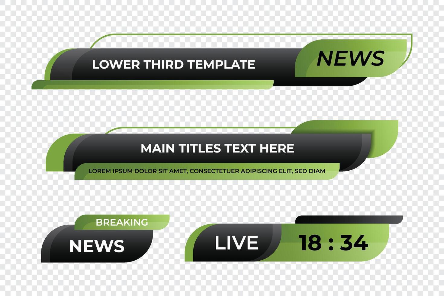 Lower third banner. Lower third bar template for breaking news, television, and media channels. Interface template vector