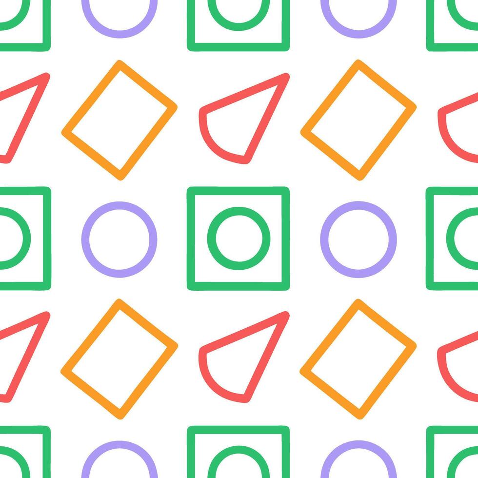 Stunning Hand Drawn Geometric shapes Rainbow Design cute beautiful hand drawn colorful line pattern vector