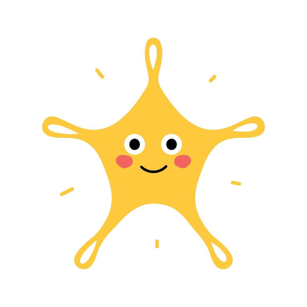 Cheerful yellow star vector