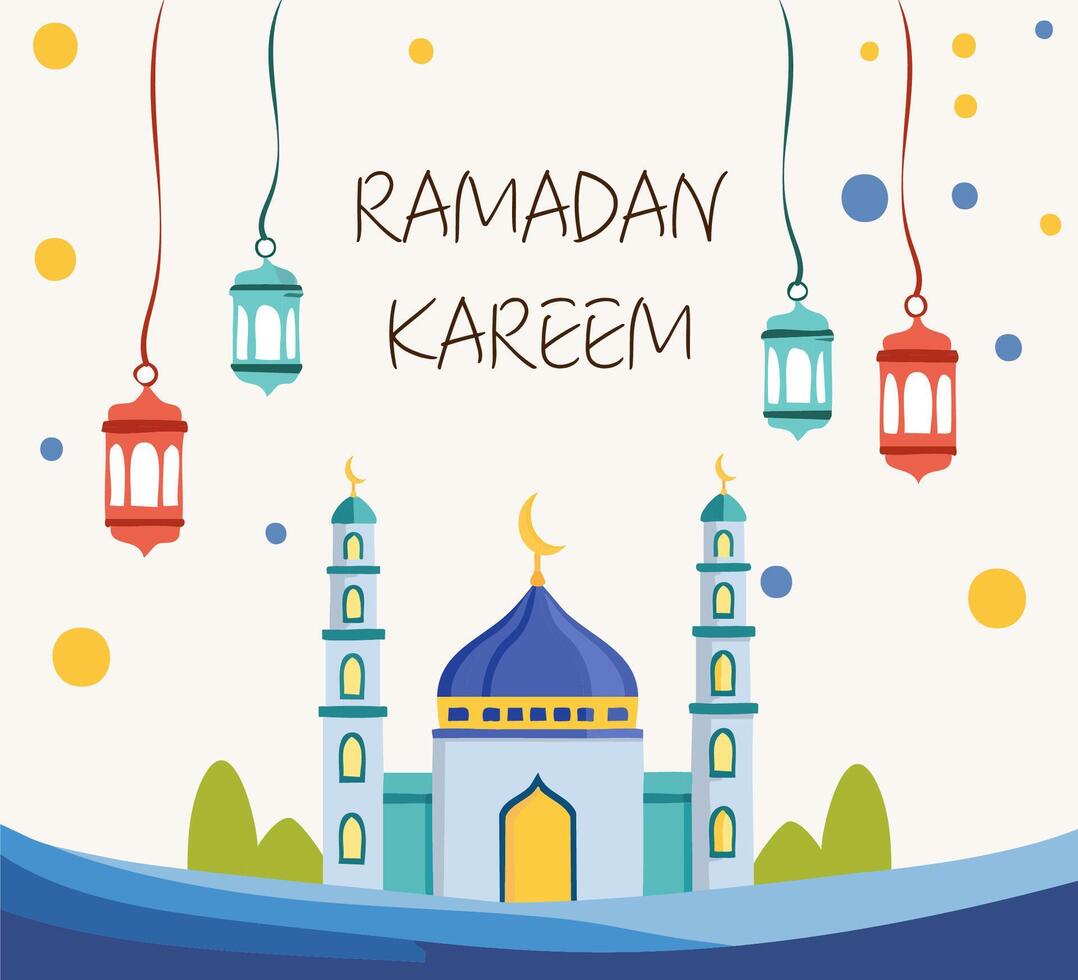 Ramadan kareem background in pastel color. vector