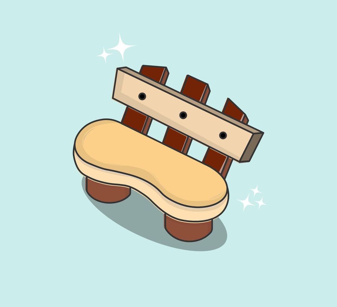 Wooden chair in isolated background. vector