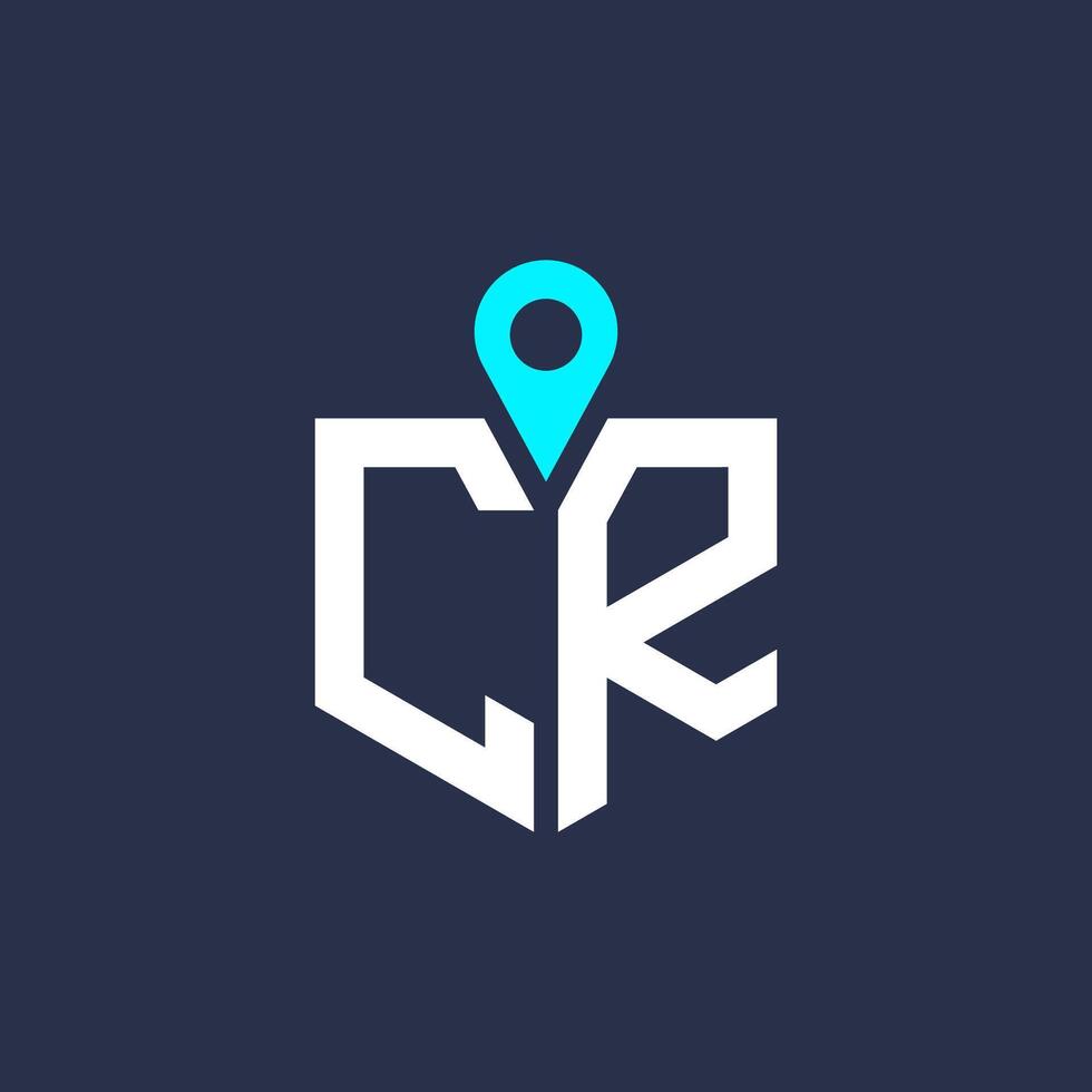 CR Location Logo Design for Recruitment and Navigation - Letter CR Logo Icon vector