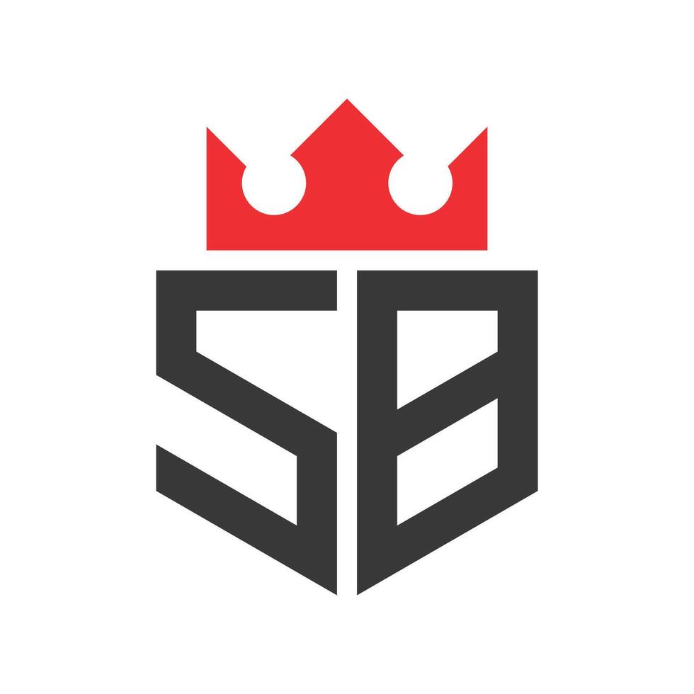 Letter SB Crown Logo. Crown on Letter SB Logo Design Template vector