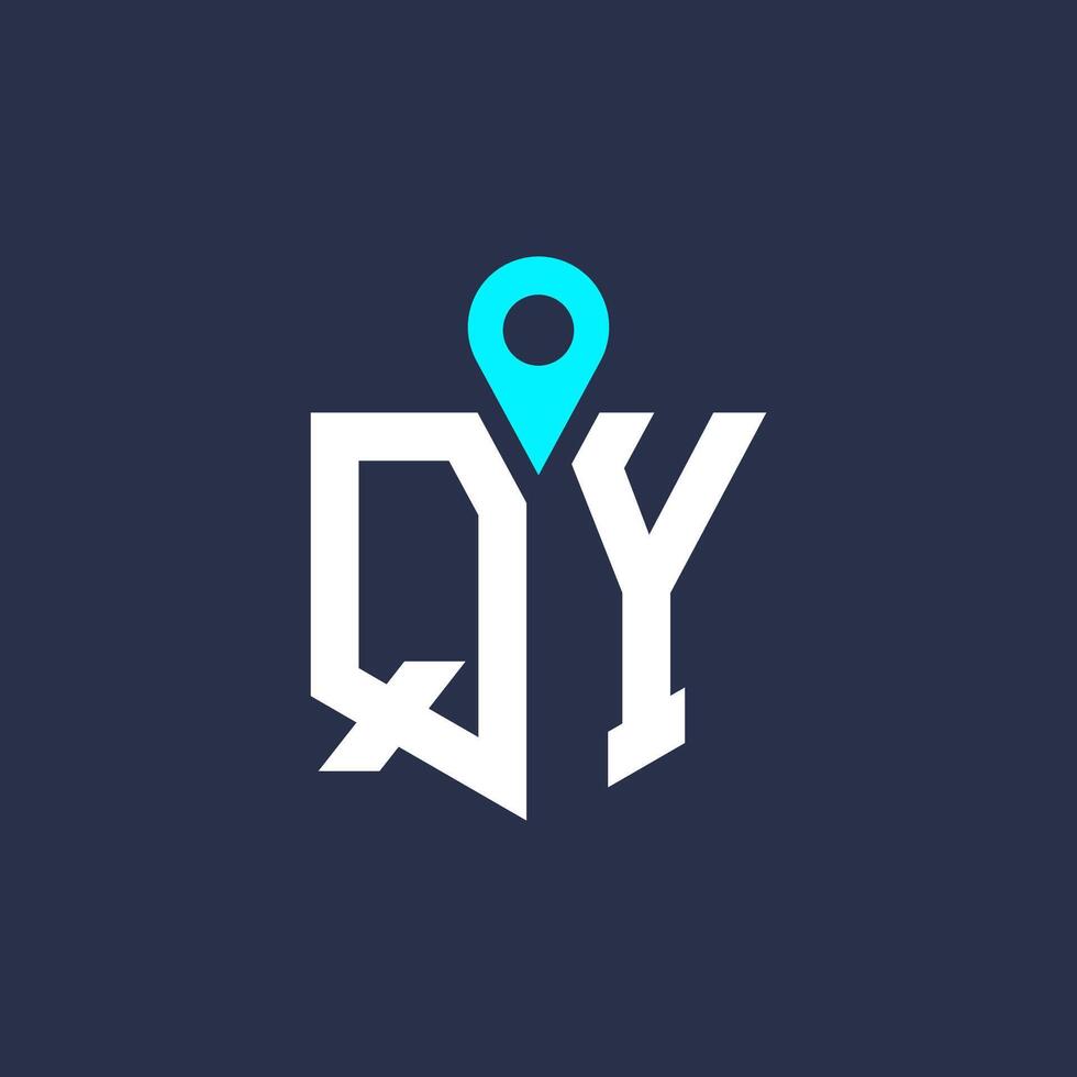 QY Location Logo Design for Recruitment and Navigation - Letter QY Logo Icon vector
