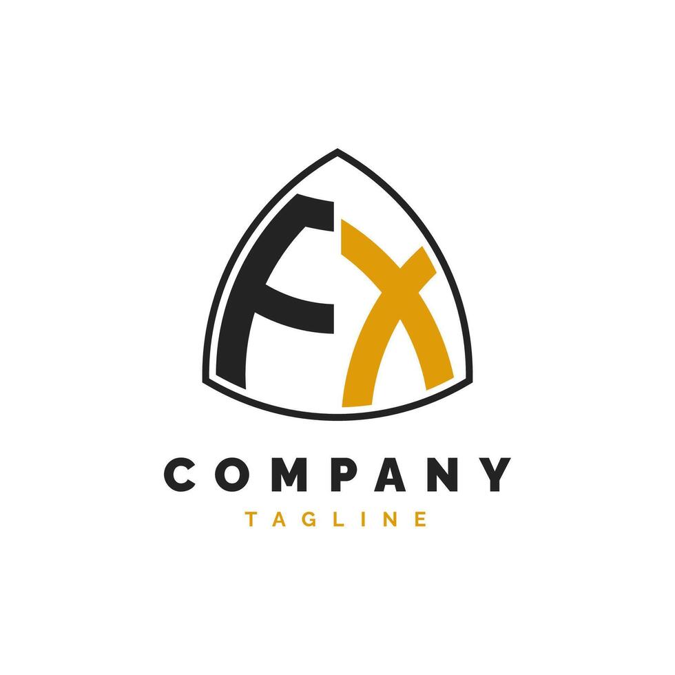 Initial Letter FX Logo Design. Alphabet FX Logo Template vector