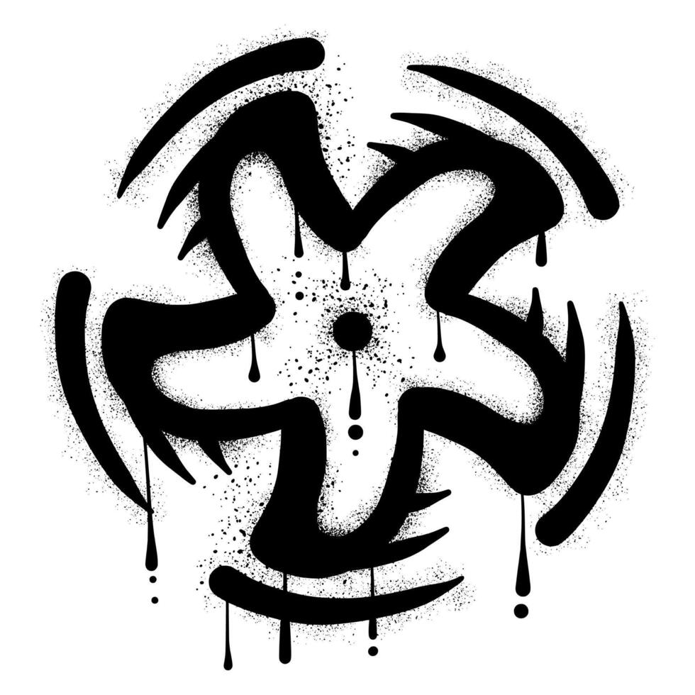 Electric fan graffiti with black spray paint vector