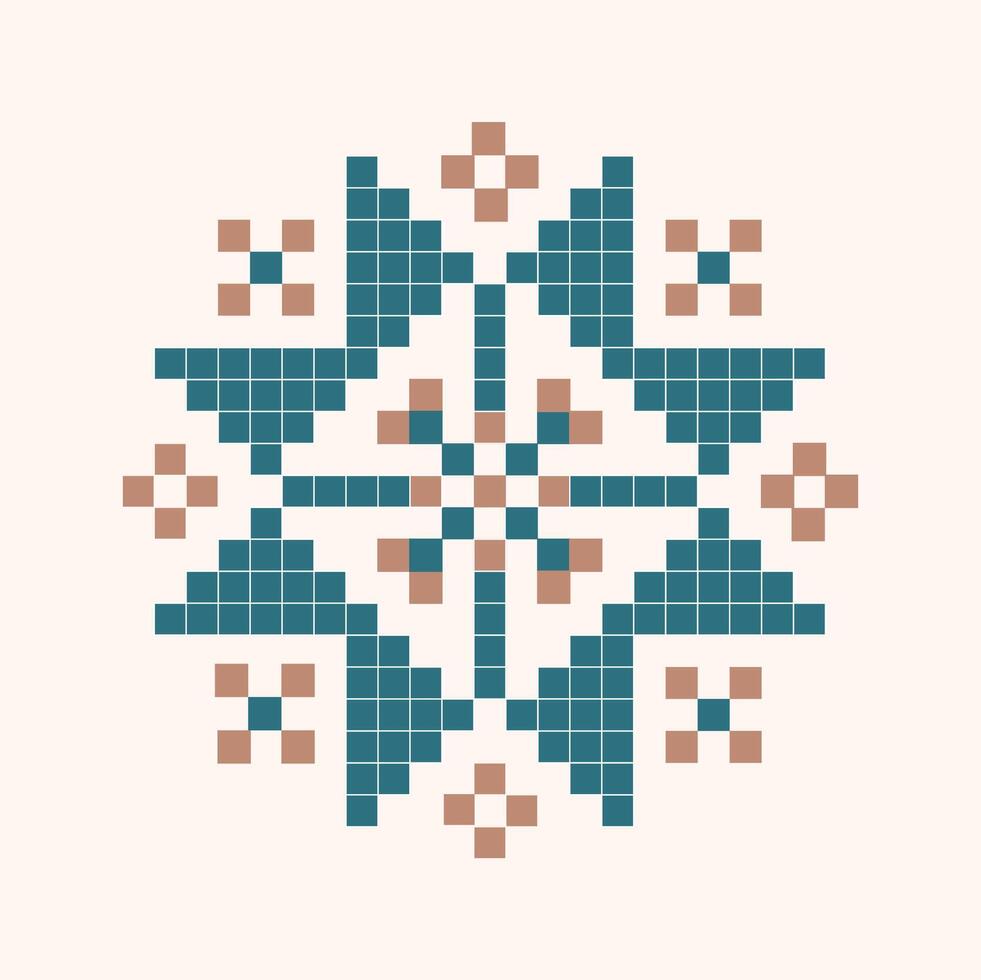 cross stitch pattern with a star in the center vector