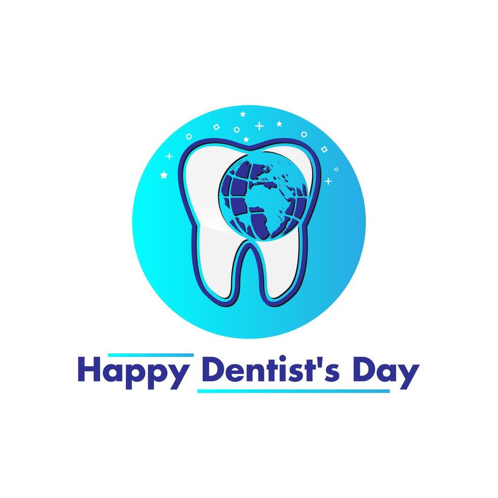International Dentist Day. February 9. tooth and text. vector