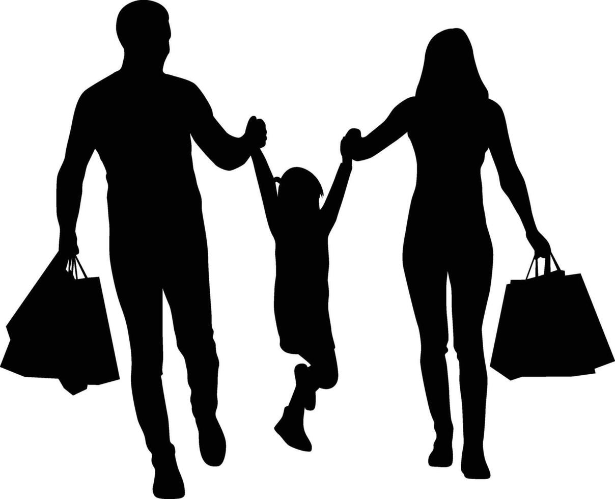 happy family silhouette vector