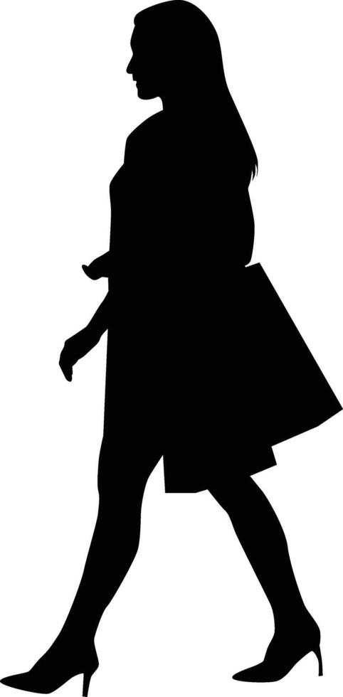 businesswoman shopping silhouette vector
