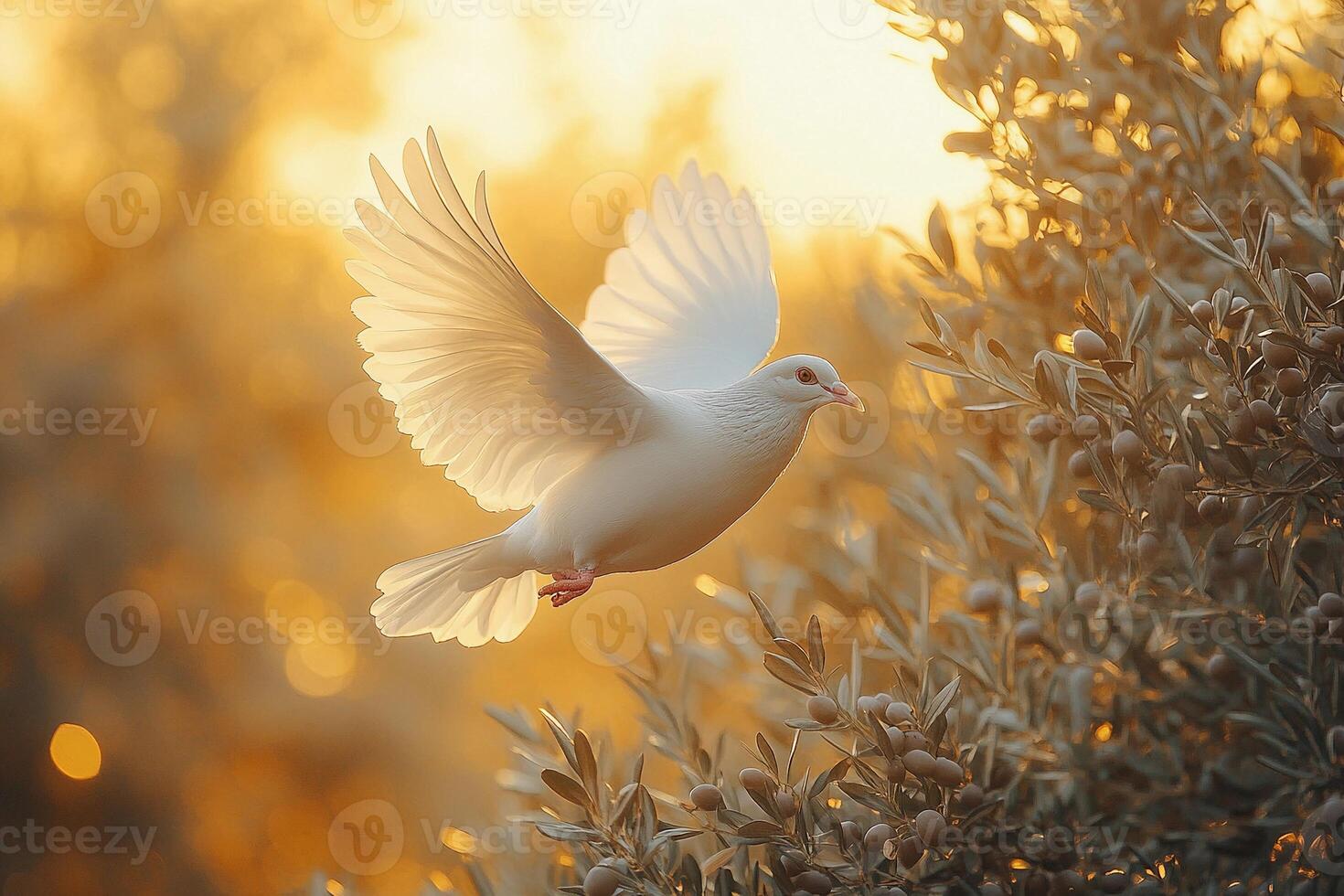 A white dove flying through the air photo