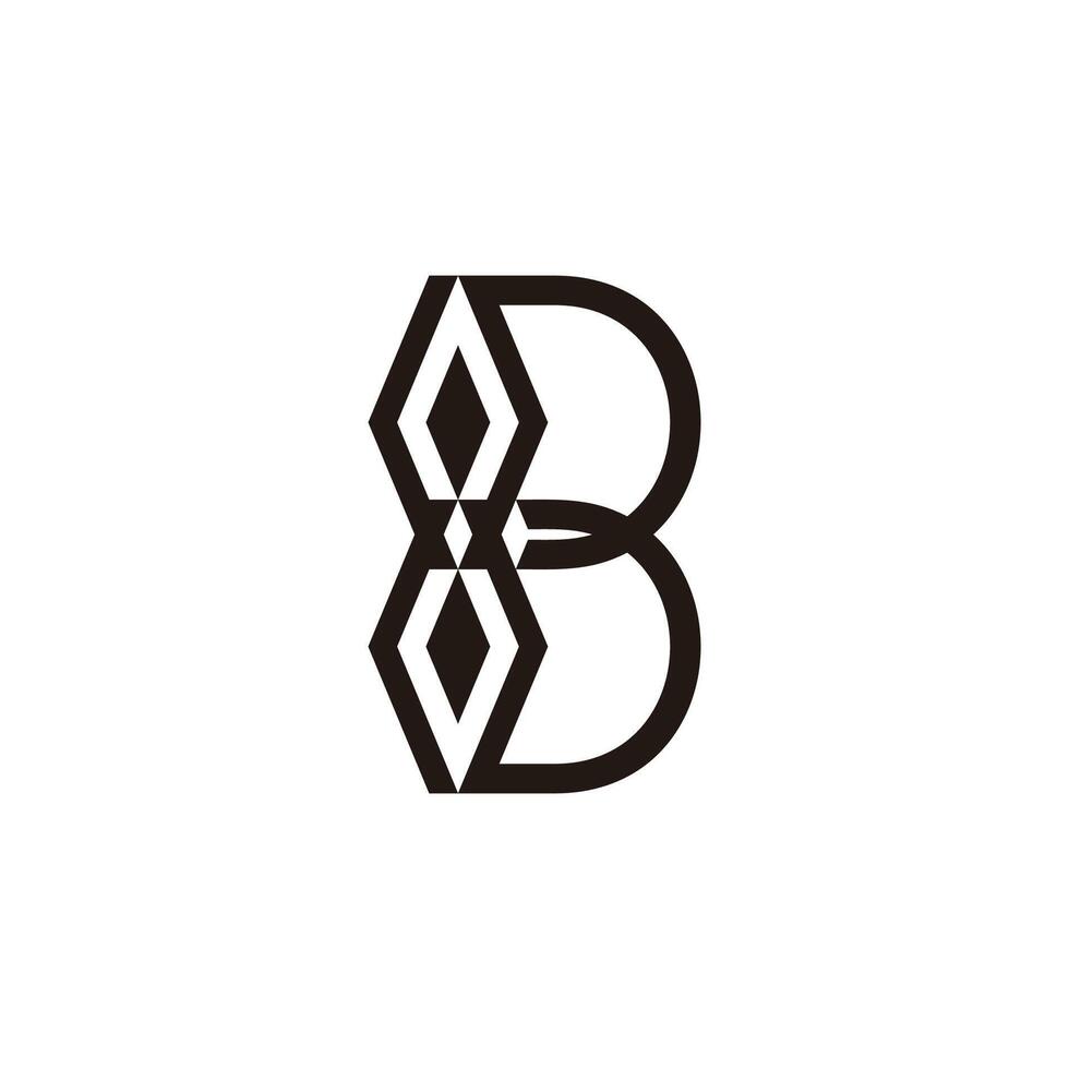 letter b simple geoemetric mosaic logo vector