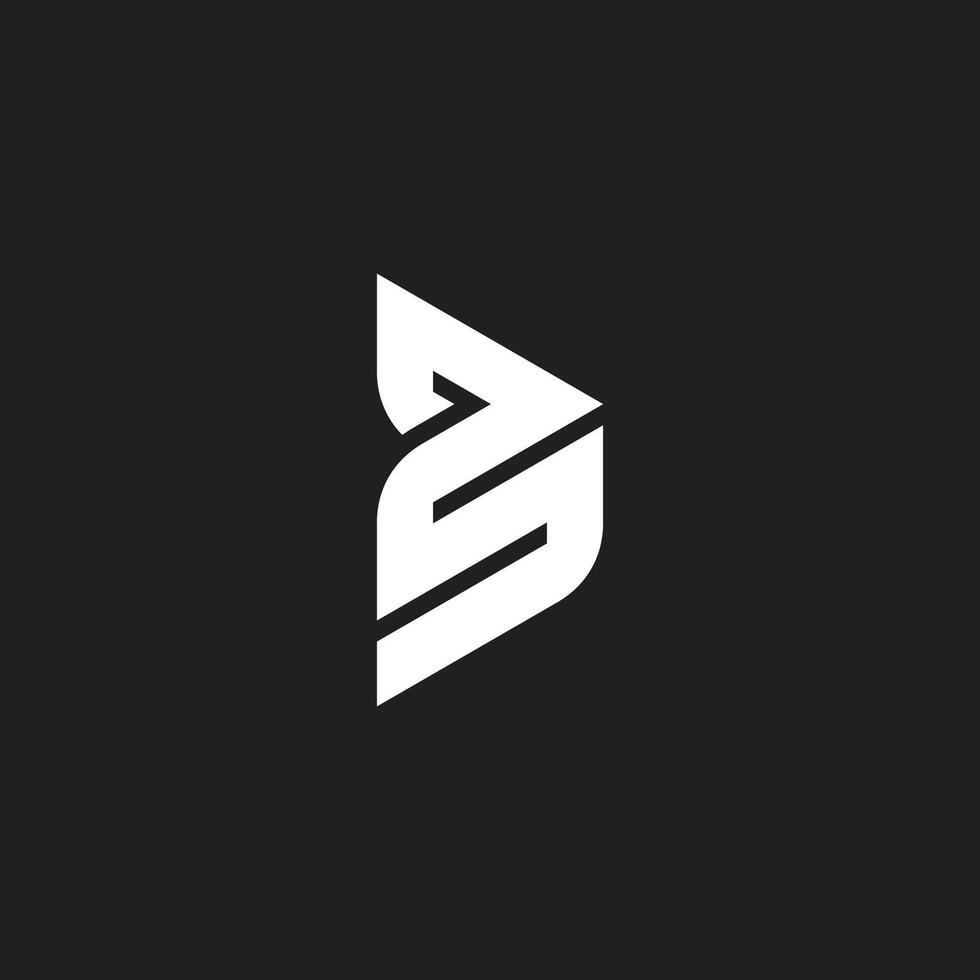 letter ps stripes vertical shape simple geometric logo vector