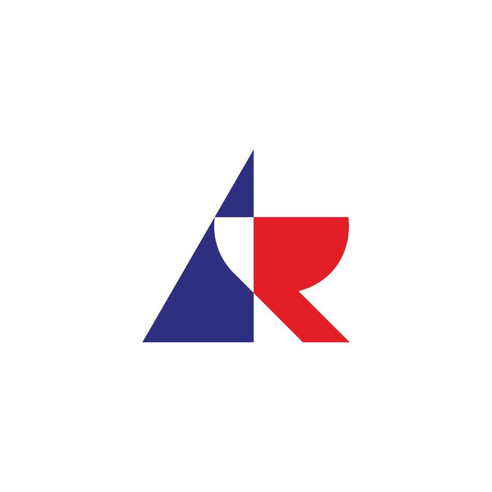 letters ar linked triangle geometric shape math logo vector