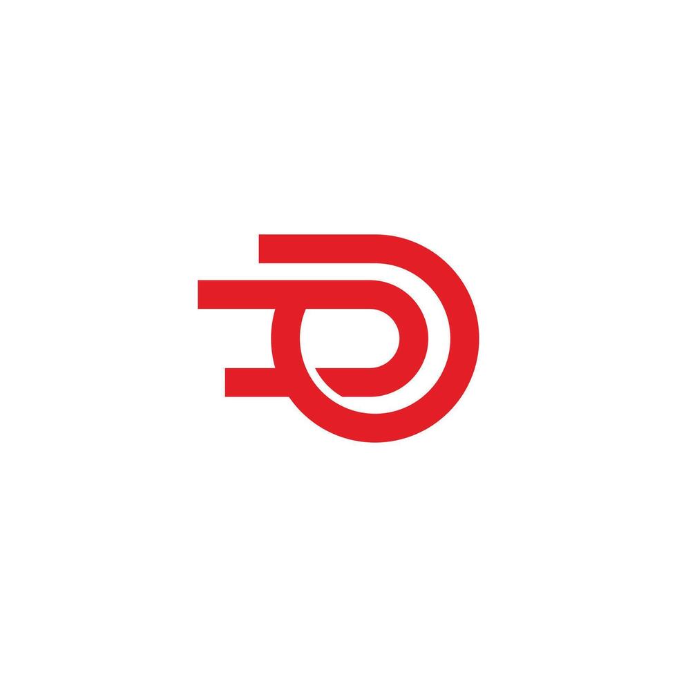 fast motion red tire run simple geometric logo vector