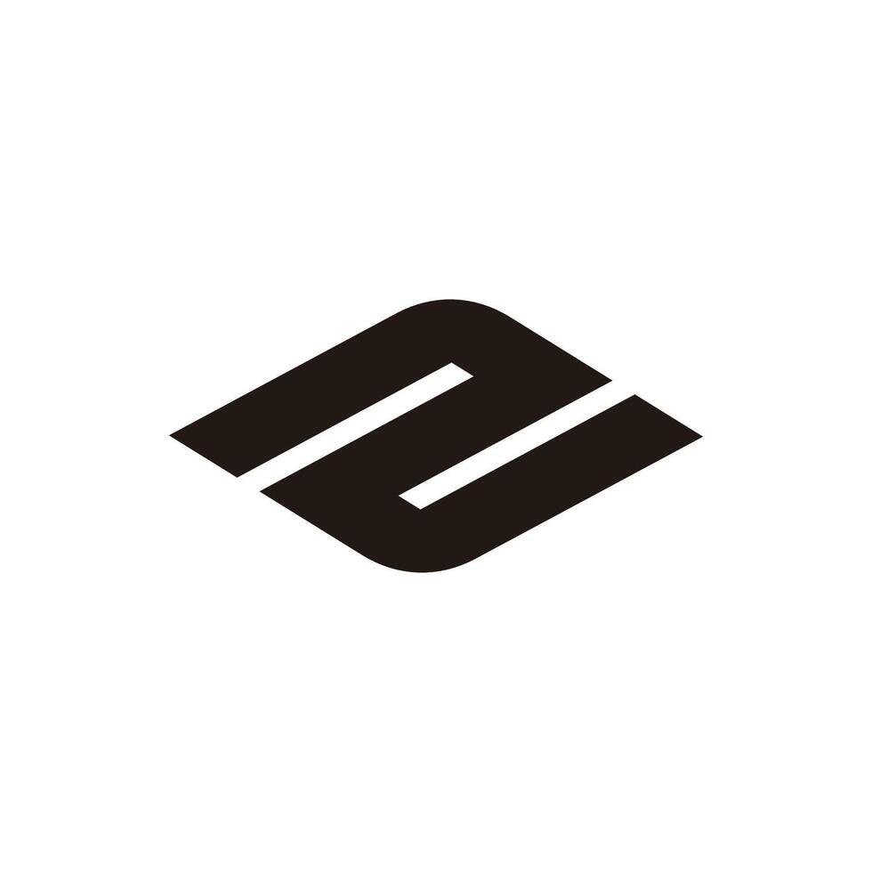 letter n 2 simple stripe geometric logo vector