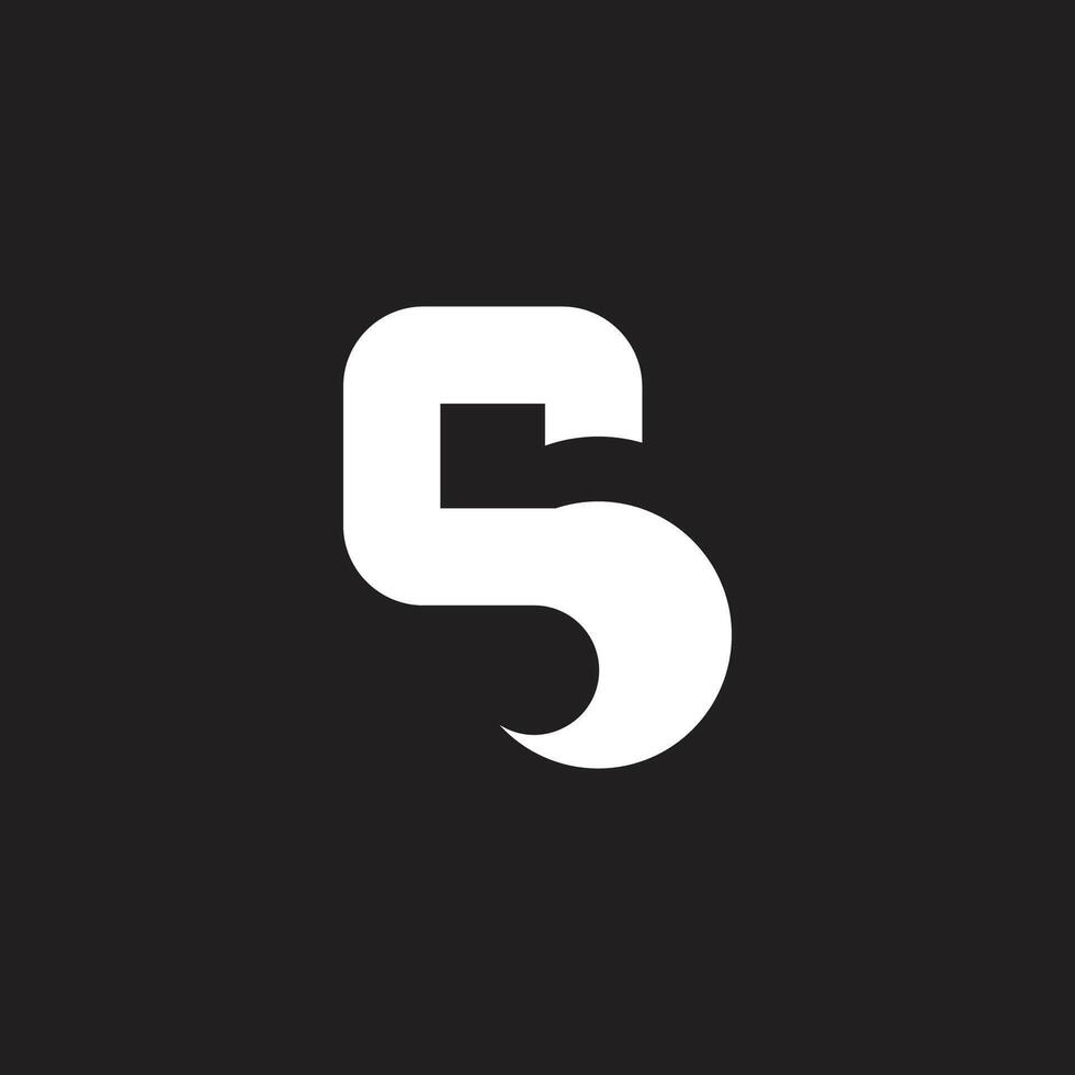 letter c hair shape abstract simple logo vector