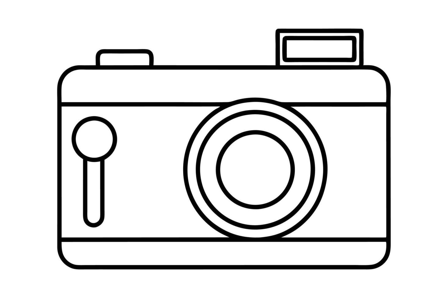 Camera minimalist line art illustration vector