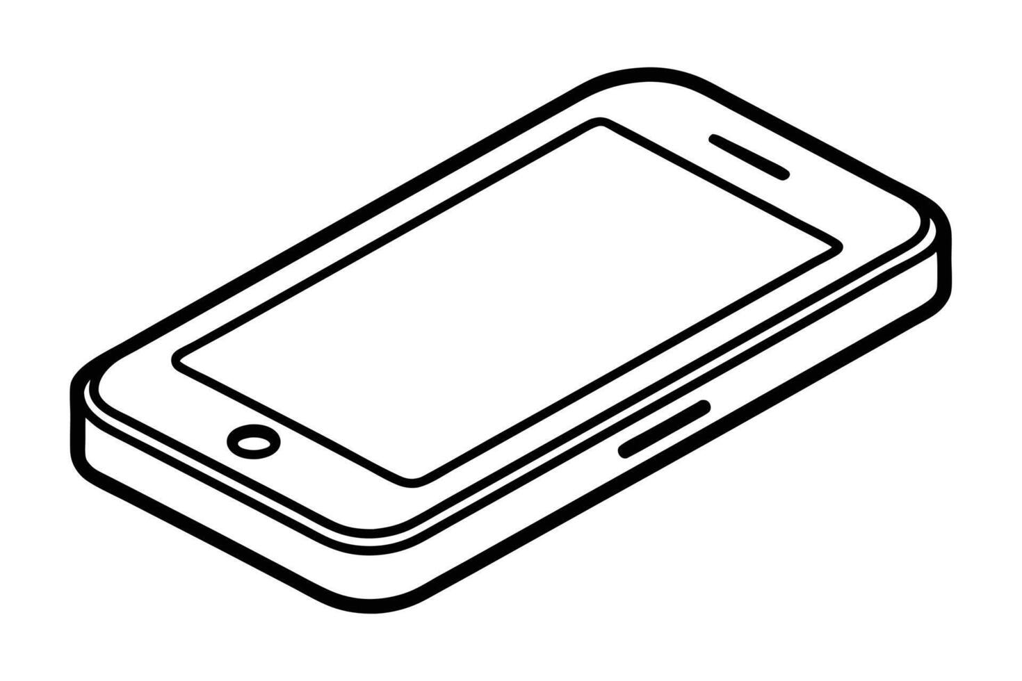 Smartphone minimalist line art illustration vector