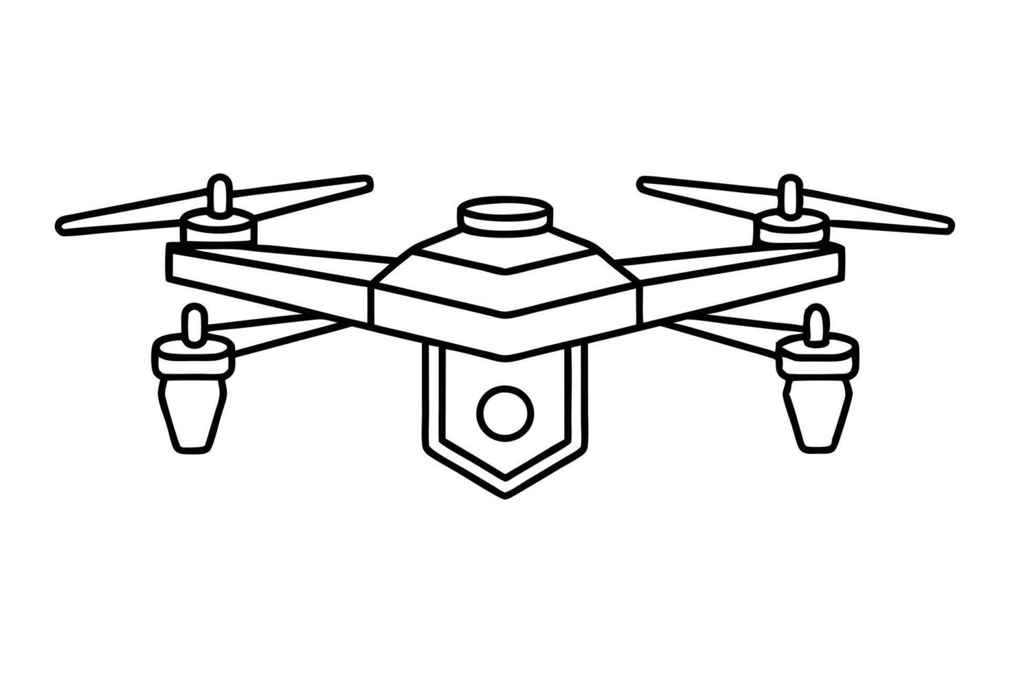 Drone minimalist line art illustration vector
