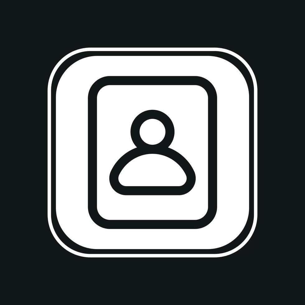user icon on blue button vector